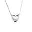 Image de Colliers en 304 Acier Inoxydable Argent Mat Cœur Transparent Strass 46.5cm Long, 1 Pièce
