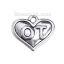 Picture of Zinc Based Alloy Charms Heart Antique Silver Color Message " OT " 18mm( 6/8") x 16mm( 5/8"), 20 PCs