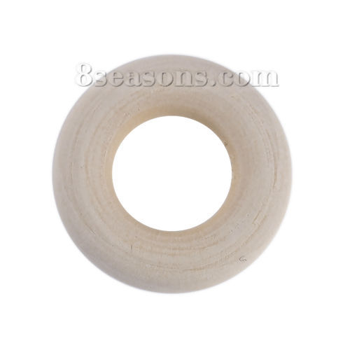 Picture of Natural Wood Spacer Beads Circle Ring About 25mm Dia, Hole: Approx 1.5mm, 50 PCs