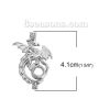 Picture of Zinc Based Alloy Wish Pearl Locket Jewelry Pendants Pterosaur/ Pterodactyl Dinosaur Silver Tone Can Open (Fit Bead Size: 8mm) 41mm(1 5/8") x 29mm(1 1/8"), 2 PCs