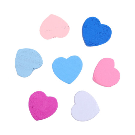 Picture of Natural Wood Spacer Beads Heart At Random Mixed 24mm x 21mm, Hole: Approx 5.4mm, 100 PCs