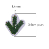 Picture of Wood Sewing Buttons Scrapbooking 2 Holes Leaf At Random Mixed 36mm(1 3/8") x 32mm(1 2/8"), 50 PCs