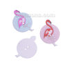 Imagen de Madera Botón de Costura Scrapbooking Dos Agujeros Flamenco Al Azar Ronda 34mm x 25mm, 50 Unidades