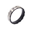Picture of 304 Stainless Steel Unadjustable Rings Black Message Clear Rhinestone 19.9mm( 6/8")(US Size 10), 1 Piece