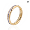 Picture of 304 Stainless Steel Unadjustable Rings Gold Plated Clear Rhinestone 18.3mm(6/8")(US Size 8), 1 Piece