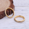 Picture of 304 Stainless Steel Unadjustable Rings Gold Plated Clear Rhinestone 18.3mm(6/8")(US Size 8), 1 Piece