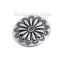 Image de Bouton de Couture en Alliage de Zinc Rond Argent Vieilli, Fleurs 30mm Dia, 5 Pcs