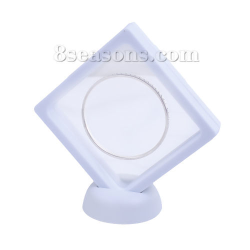 Picture of PET Jewelry Displays Square White 11cm(4 3/8") x 11cm(4 3/8") , 1 Piece