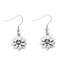 Immagine di 316 Acciaio Inossidabile Orecchino Tono Argento Fiore Trasparente Strass 40mm x 17mm, Posta / Filo Dimensione: (21 misura), 1 Paio”