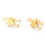 Picture of 316 Stainless Steel Ear Post Stud Earrings Gold Plated Dragon 13mm( 4/8") x 6mm( 2/8"), Post/ Wire Size: (20 gauge), 1 Pair”