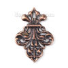 Picture of Iron Based Alloy Filigree Stamping Embellishments Antique Copper 50mm(2") x 35mm(1 3/8"), 50 PCs
