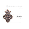 Picture of Iron Based Alloy Filigree Stamping Embellishments Antique Copper 50mm(2") x 35mm(1 3/8"), 50 PCs