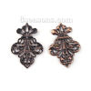 Picture of Iron Based Alloy Filigree Stamping Embellishments Antique Copper 50mm(2") x 35mm(1 3/8"), 50 PCs