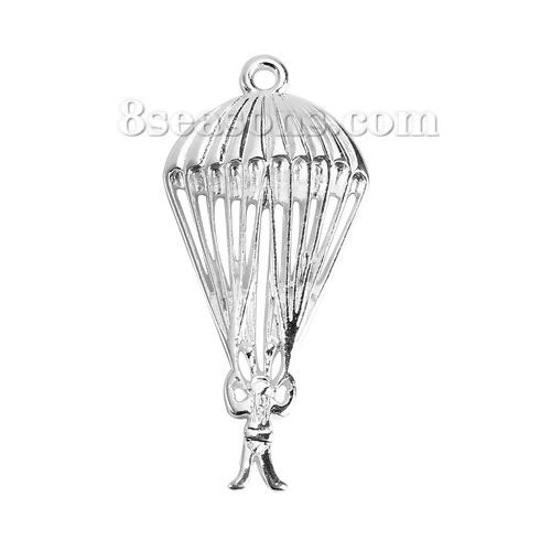 Imagen de Zamak Colgantes Humano Argentado 40mm x 19mm, 10 Unidades