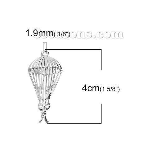 Imagen de Zamak Colgantes Humano Argentado 40mm x 19mm, 10 Unidades