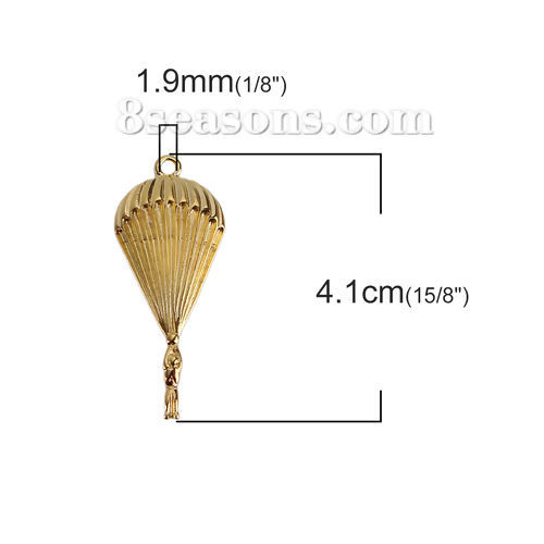 Imagen de Zamak Colgantes Humano Chapado en Oro 41mm x 17mm, 10 Unidades