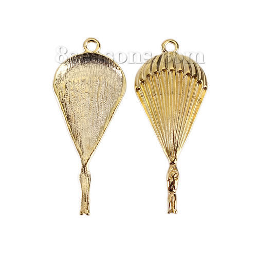 Imagen de Zamak Colgantes Humano Chapado en Oro 41mm x 17mm, 10 Unidades