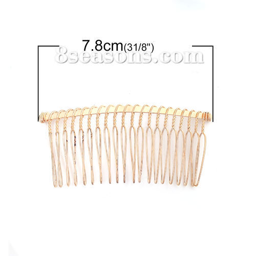 Image de Pinces à Cheveux en Alliage de Fer Forme Rectangle Doré 78mm x 35mm, 10 Pcs