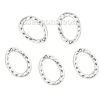 Picture of Zinc Based Alloy Hammered Pendants Oval Antique Silver Color 31mm(1 2/8") x 22mm( 7/8"), 30 PCs