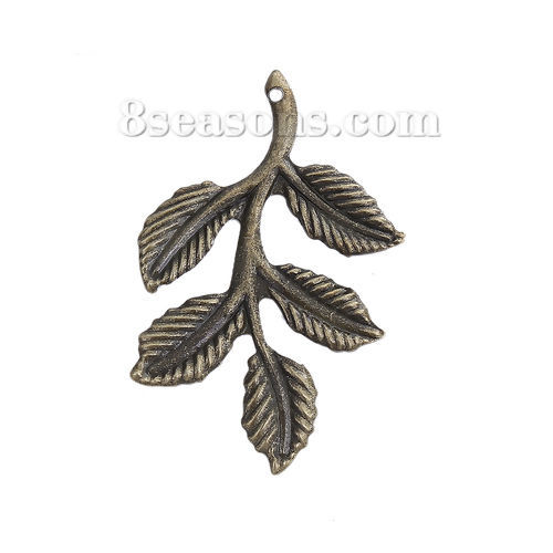 Imagen de Hierro Colgantes Ramo Tono Bronce 35mm x 25mm, 50 Unidades