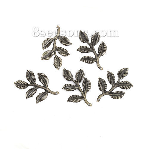 Imagen de Hierro Colgantes Ramo Tono Bronce 35mm x 25mm, 50 Unidades