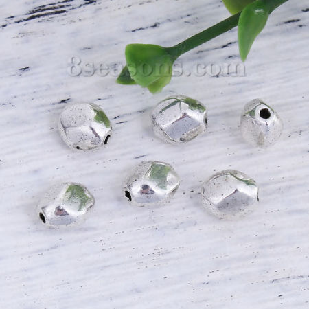 Zinc Based Alloy Spacer Beads Irregular Antique Silver Color 7mm x 6mm, Hole: Approx 1.2mm, 100 PCs