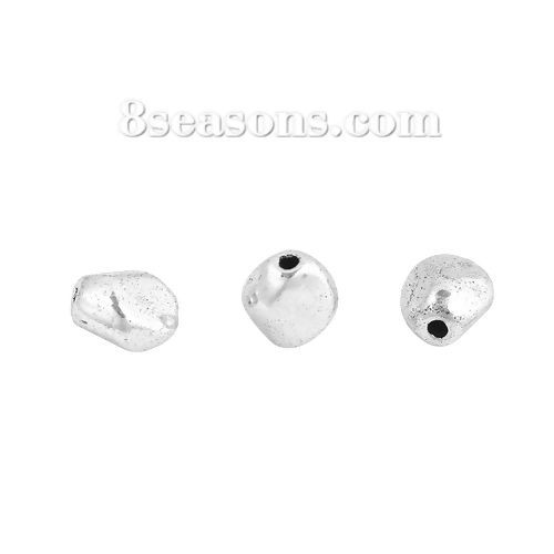 Immagine di Lega di Zinco Separatori Perline Irregolare Argento Antico Circa 7mm x 6mm, Foro:Circa 1.2mm, 100 Pz