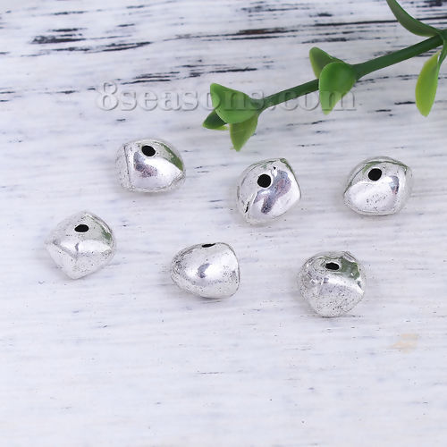 Picture of Zinc Based Alloy Spacer Beads Irregular Antique Silver Color 9mm x 9mm, Hole: Approx 1.5mm, 50 PCs