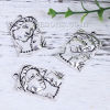 Imagen de Zamak Familia Colgantes Madre & Niños Plata Antigua Rectángulo 39mm x 25mm, 10 Unidades