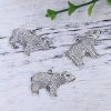 Picture of Zinc Based Alloy Charms Bear Animal Antique Silver Color 29mm(1 1/8") x 19mm( 6/8"), 30 PCs