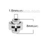 Picture of Zinc Based Alloy Spacer Beads Cross Antique Silver Color 8mm x 8mm, Hole: Approx 1.6mm, 100 PCs