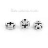 Picture of Zinc Based Alloy Spacer Beads Cross Antique Silver Color 8mm x 8mm, Hole: Approx 1.6mm, 100 PCs
