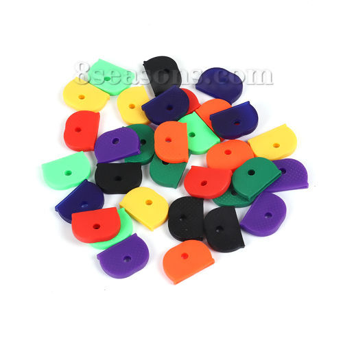 Picture of Rubber Key Caps Covers Keychain Half Round At Random 25mm x 18mm, 1 Packet (32 PCs/Packet)