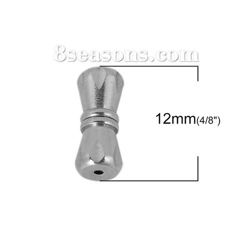Image de Fermoirs à Visser en 304 Acier Inoxydable pour Colliers Bracelets Tambour Argent Mat 12mm x 5mm, 3 Pcs