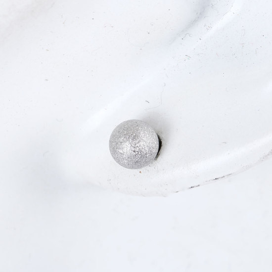 Immagine di Acciaio Inossidabile Orecchini a Perno Grigio Argento Tondo Polvere di Stelle 17mm x 6mm, Posta / Filo Dimensione: (20 misura), 10 Pz