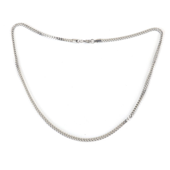 Bild von 304 Edelstahl Fuchsschwanzkette Kette Halskette Silberfarbe 60cm lang, Kettengröße: 5x3mm, 1 Strang