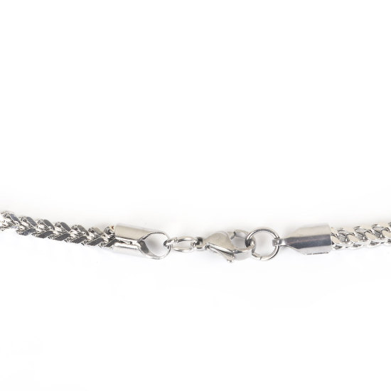 Bild von 304 Edelstahl Fuchsschwanzkette Kette Halskette Silberfarbe 60cm lang, Kettengröße: 5x3mm, 1 Strang