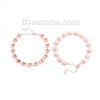 Picture of Brass Cup Chain Lobster Clasp Bracelets Rose Gold Cabochon Settings (Fit 7mm Dia.) 21cm(8 2/8") long, 3 PCs                                                                                                                                                   