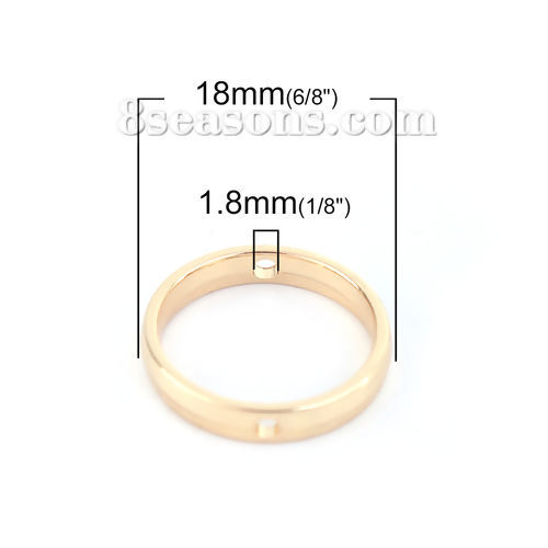 Picture of Zinc Based Alloy Beads Frames Circle Ring Gold Plated (Fits 14mm Beads) 18mm Dia, 10 PCs