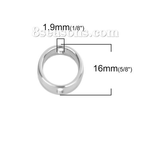 Изображение Цинковый Сплав Рамки для Бусин Овальные Серебряный Тон （подходит 8мм бусины） 16мм x 12мм, 10 ШТ
