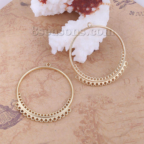 Picture of Zinc Based Alloy Chandelier Connectors Circle Ring Gold Plated 40mm x 35mm, 10 PCs