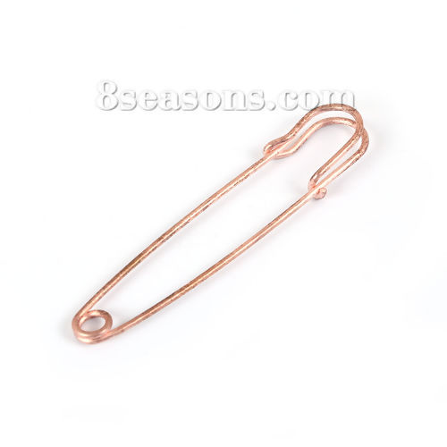 Picture of Iron Based Alloy Safety Pins Brooches Findings Original Color Unplated 76mm(3") x 17mm( 5/8"), 10 PCs