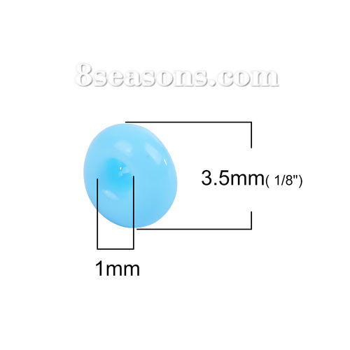 Picture of 3mm (Japan Import) Glass Short Magatama Seed Beads Light Blue Opaque Dyed About 3.5mm x 3.5mm, Hole: Approx 1mm, 10 Grams (Approx 29 PCs/Gram)