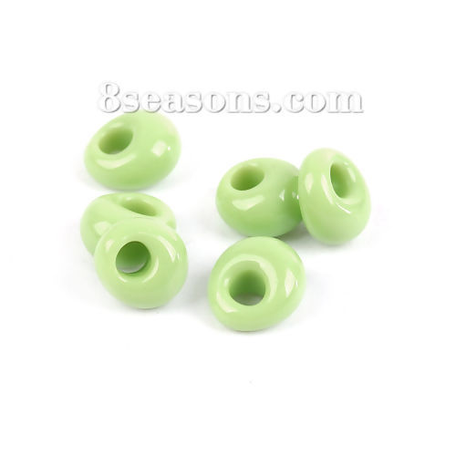 Image de 5mm (Japon Importation) Perles de Rocailles Courtes Magatama en Verre Vert-Fruit Coloré Env. 6mm x 5.5mm , Trou: Env. 1.7mm , 10 Grammes (Env. 7 Pcs/Gramme)