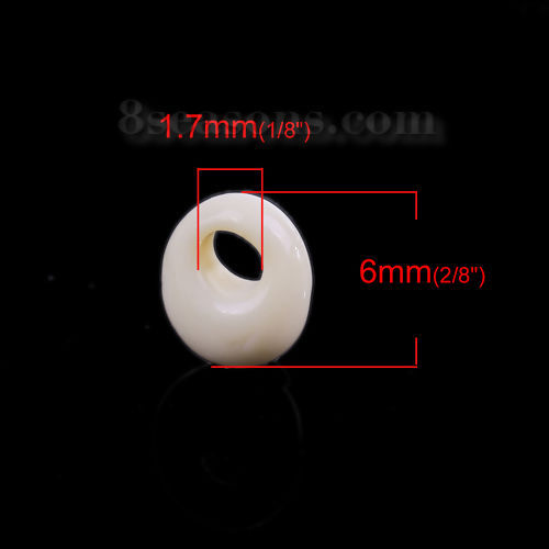 Image de 5mm (Japon Importation) Perles de Rocailles Courtes Magatama en Verre Crème Coloré Env. 6mm x 5.5mm , Trou: Env. 1.7mm , 10 Grammes (Env. 7 Pcs/Gramme)