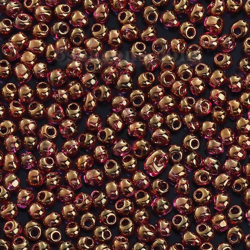 Image de (Japon Importation) Perles de Rocailles Gouttes d'Eau en Verre Fuchsia Lustré Transparent Env. 4mm x 3.5mm, Trou: Env. 0.9mm, 20 Grammes (Env. 20 Pcs/Gramme)