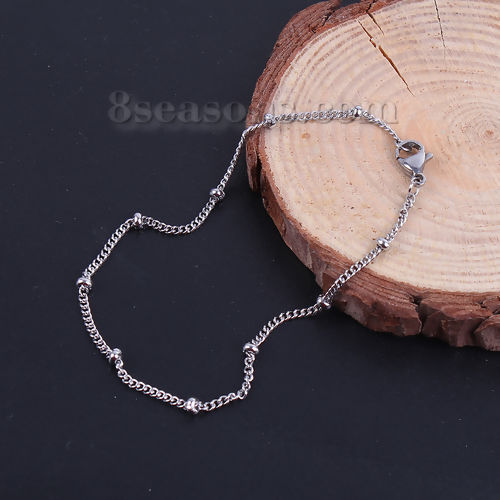 Picture of 304 Stainless Steel Bracelets Silver Tone Round 20.5cm(8 1/8") long, 1 Piece