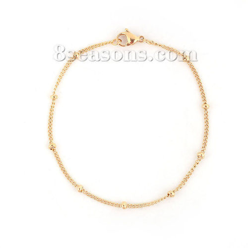 Picture of 304 Stainless Steel Bracelets Gold Plated Round 19.8cm(7 6/8") long, 1 Piece