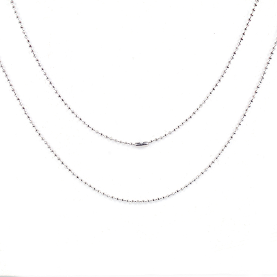 Image de 316 Colliers en Acier Inoxydable Chaîne Maille Bille Argent Mat 60cm Long, Taille de chaîne: 9x4mm, 5 Pièces”
