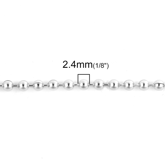 Image de 316 Colliers en Acier Inoxydable Chaîne Maille Bille Argent Mat 60cm Long, Taille de chaîne: 9x4mm, 5 Pièces”